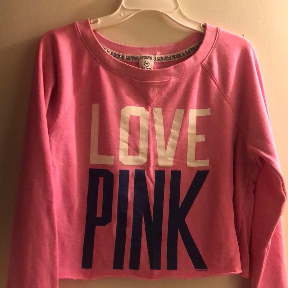 Bubblegum pink VS PINK crop sweater top…super sexy!